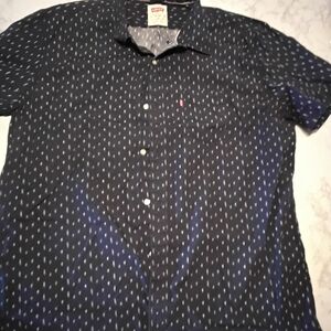 Levi's Men's Dark Blue Patterned Shirt